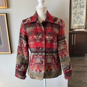 Women’s Coldwater Creek Navajo Blanket Inspired Jacket Size 10